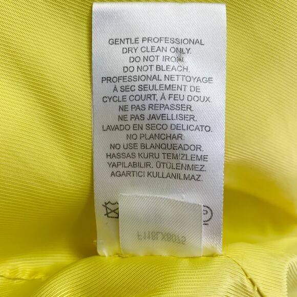 TIBI Size M Yellow Acrylic Textured Faux Fur Zip Up Oversized Bomber Jacket - Picture 9 of 9